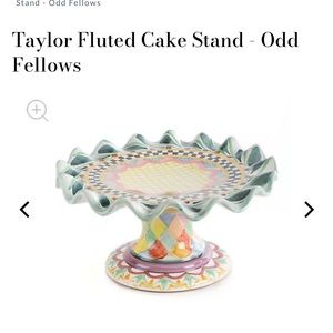 Mackenzie Childs Taylor Fluted Cake Stand - Odd Fellows